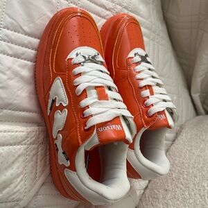 Vibrant Orange Kids Sneakers by